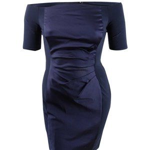 Ralph Lauren Off-the-shoulder Satin Sheath Dress